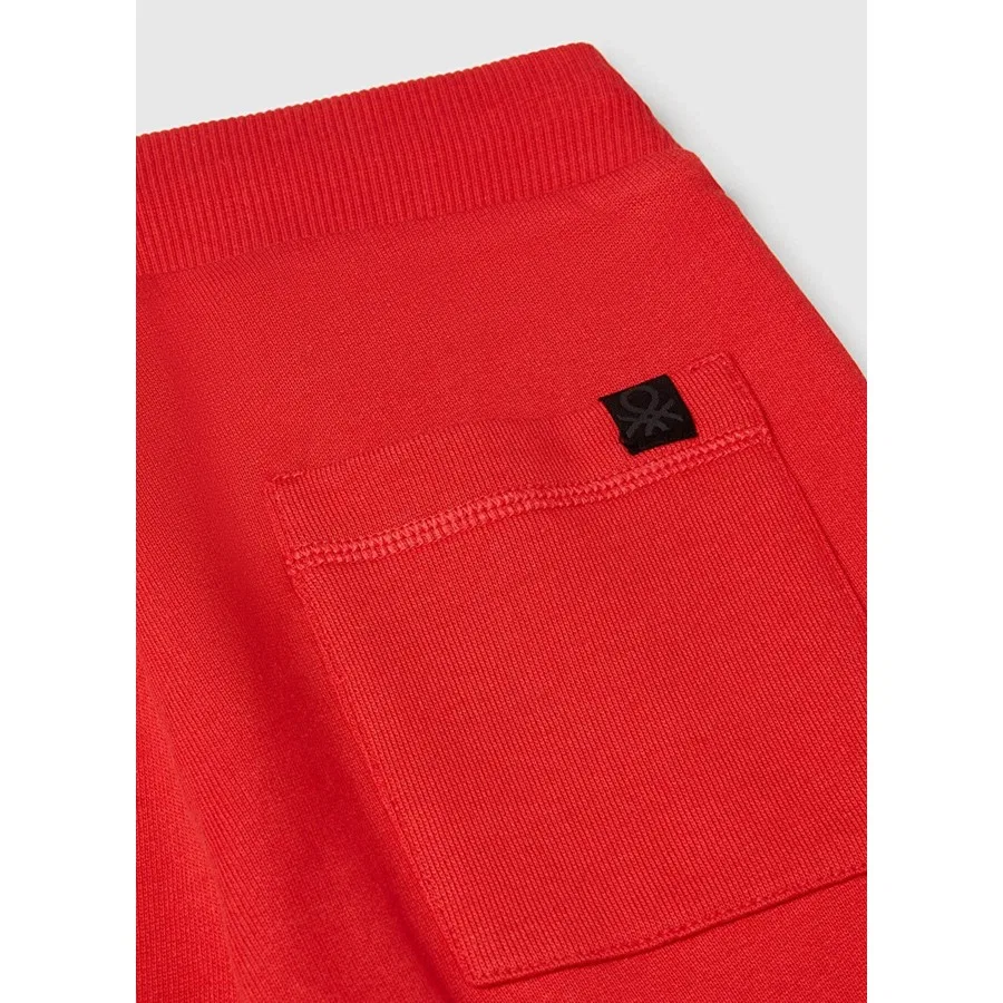 Спортивные штаны с эластичным поясом, модель 3J68CF01P, Benetton, Красный — фото 2