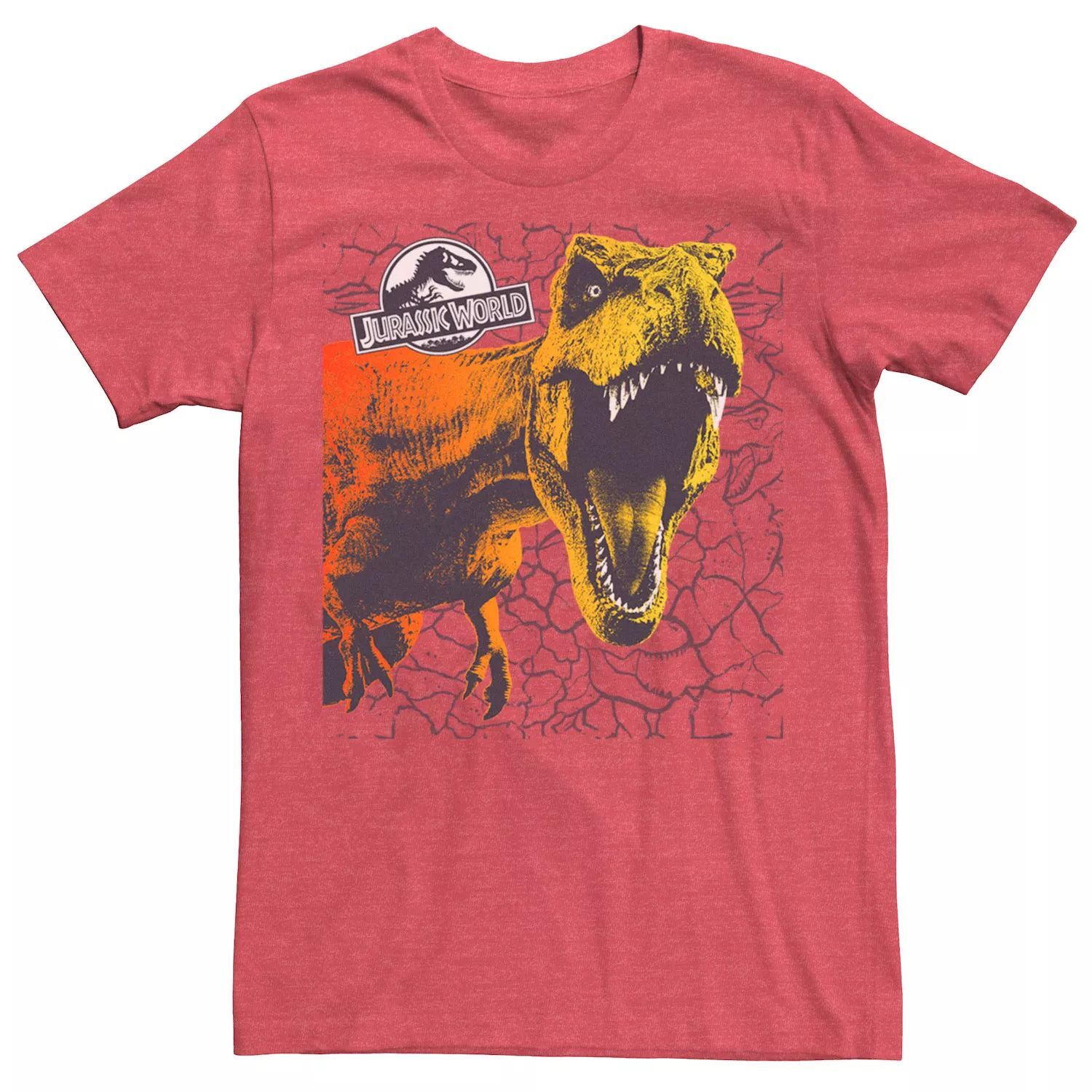 

Мужская футболка Jurassic World Two T-Rex Color Pop Cracks Licensed Character