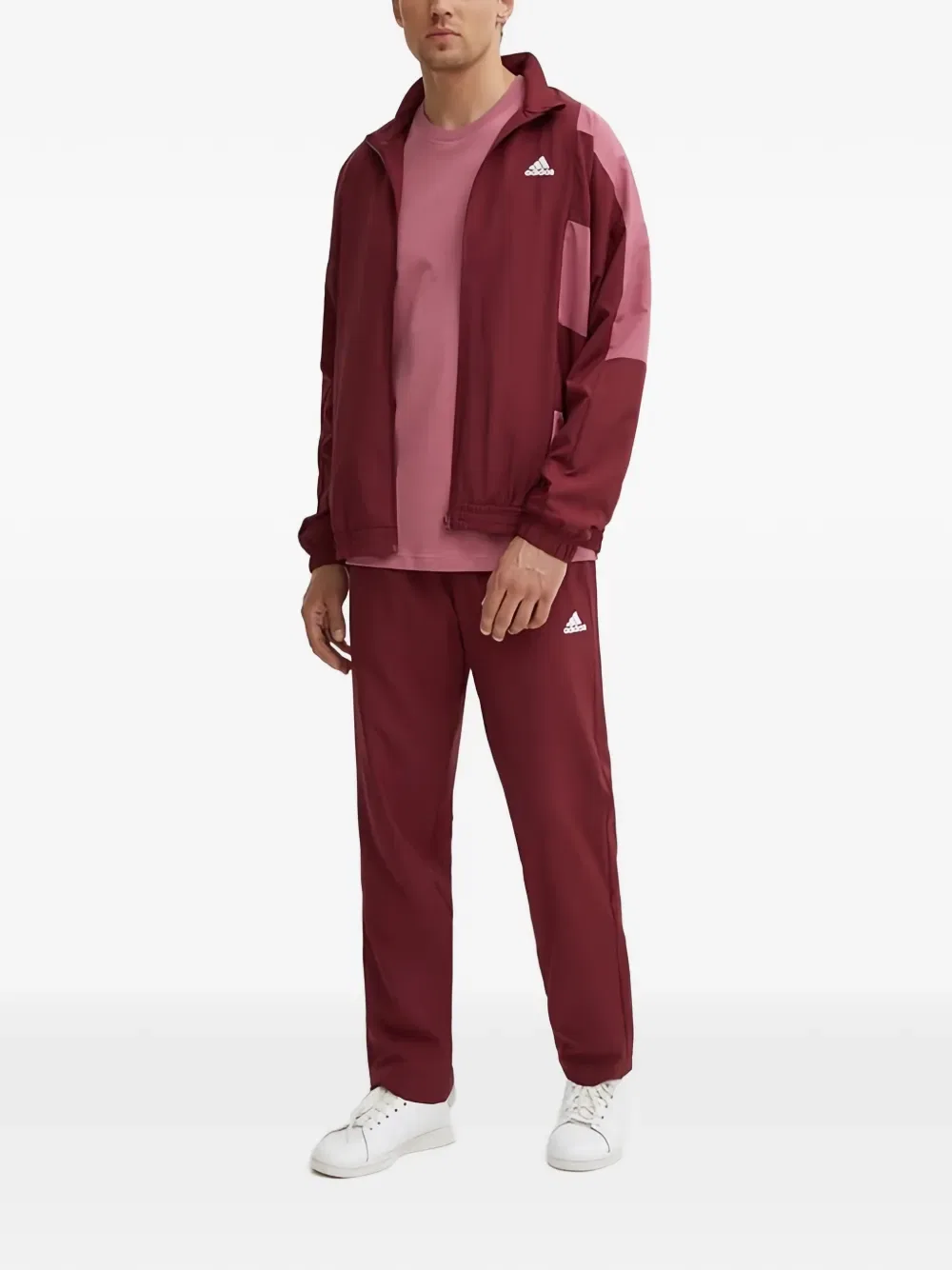 Куртка на молнии с цветовыми блоками Adidas, красный — фото 2