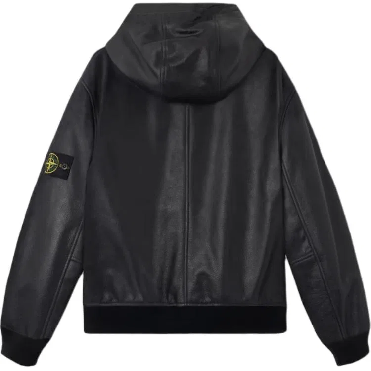 Пуховик бомбер с логотипом Stone Island, Black — фото 3