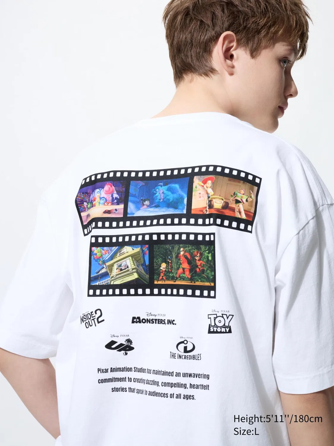 Футболка Uniqlo Pixar, с принтом анимации, белый