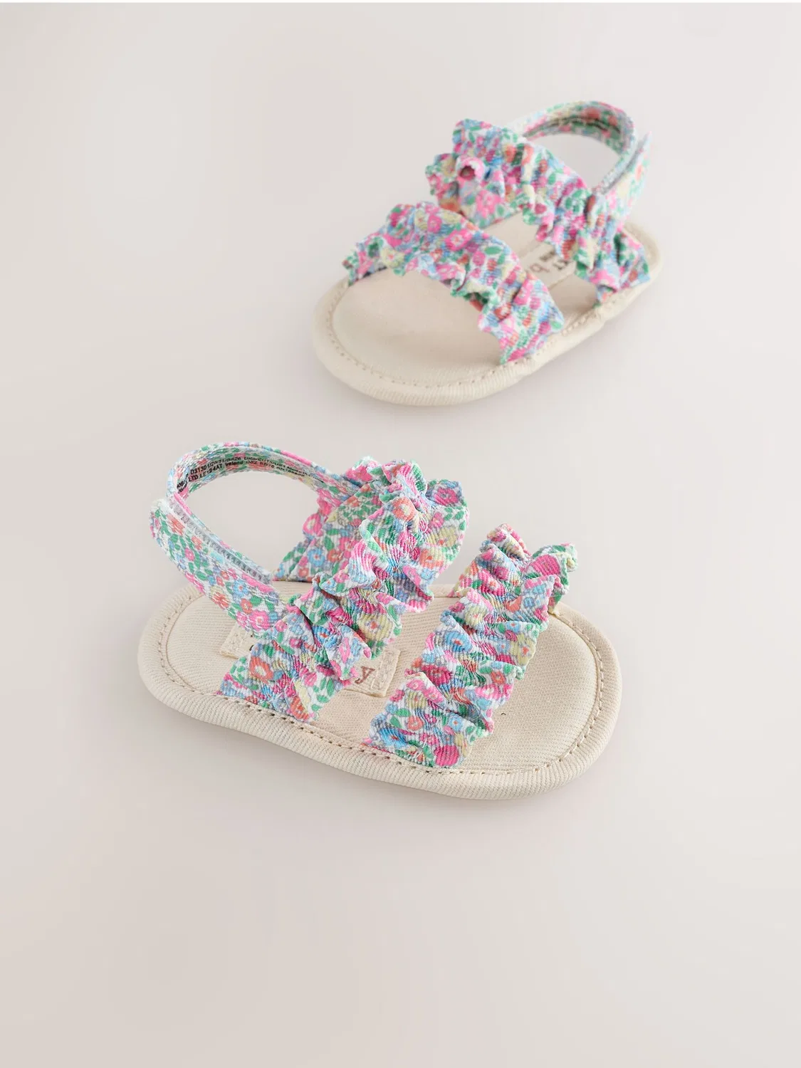 Сандалии с рюшами Pink Floral Baby Ruffle Next, Pink Floral