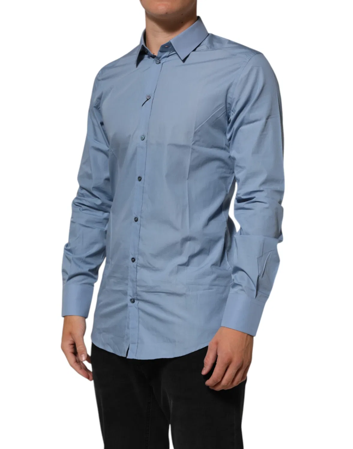 Мужская рубашка с длинным рукавом и золотыми акцентами Long sleeve GOLD Dolce & Gabbana, Light Blue — фото 3