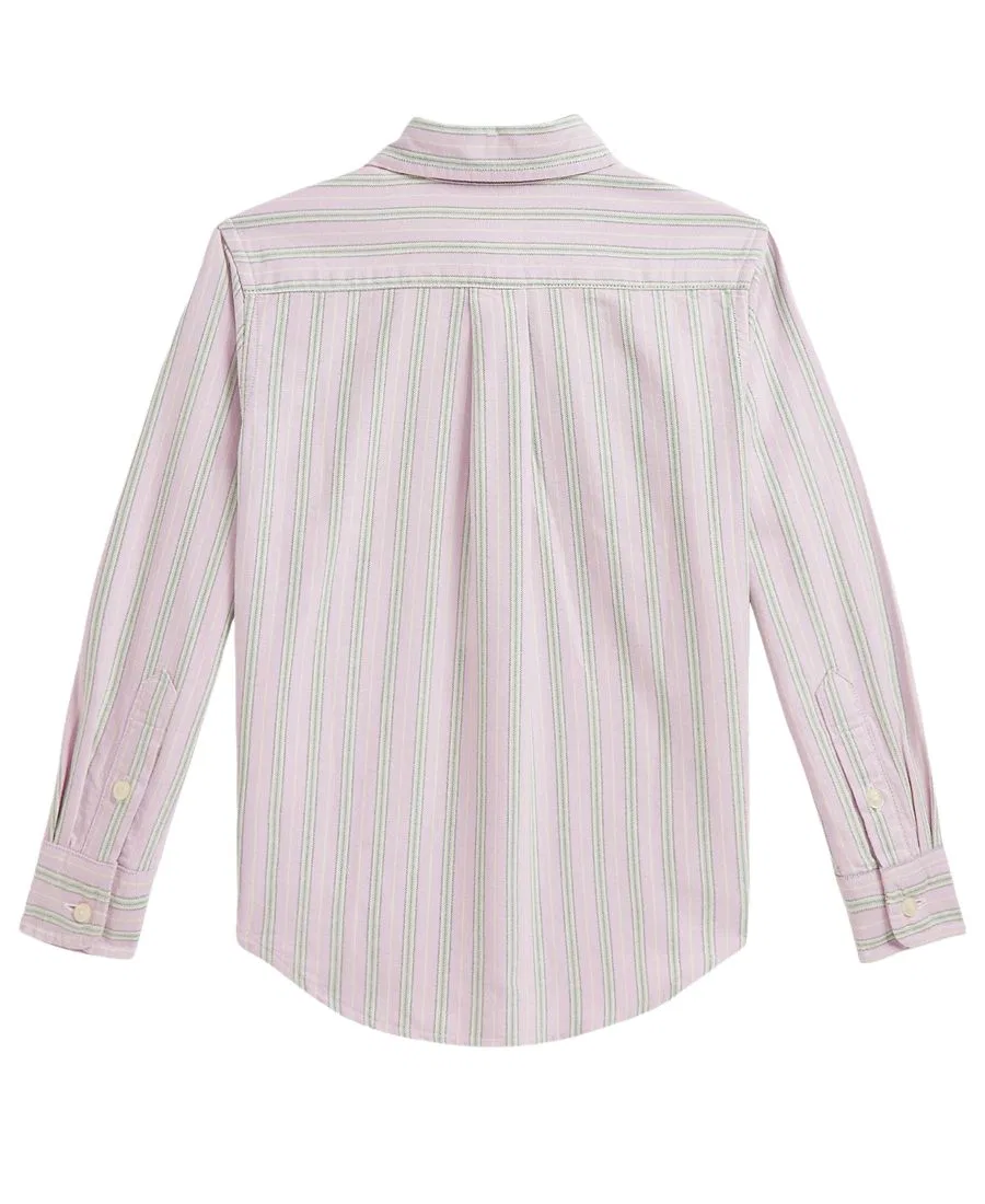 Оксфордская рубашка с длинным рукавом в полоску Polo Ralph Lauren, Lavender Green Multi — фото 2