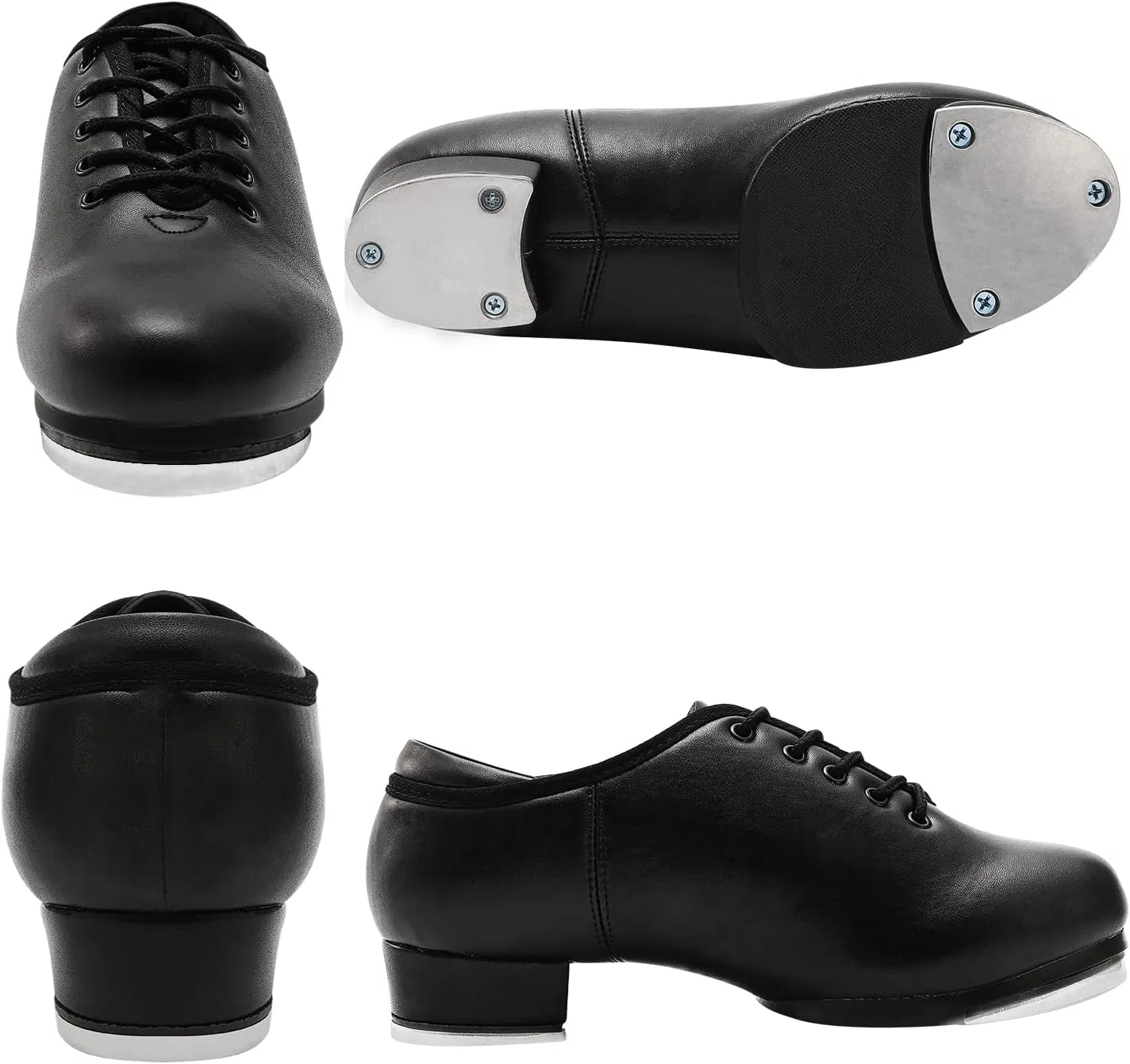 Детские туфли для чечётки с разрезной подошвой Unisex Dance Sogebo, Black — фото 4