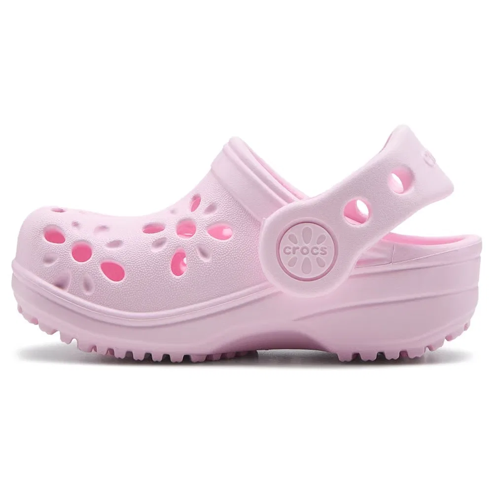 Классические детские сабо с цветочным рисунком для малышей Crocs, Pink Milk Flower — фото 3