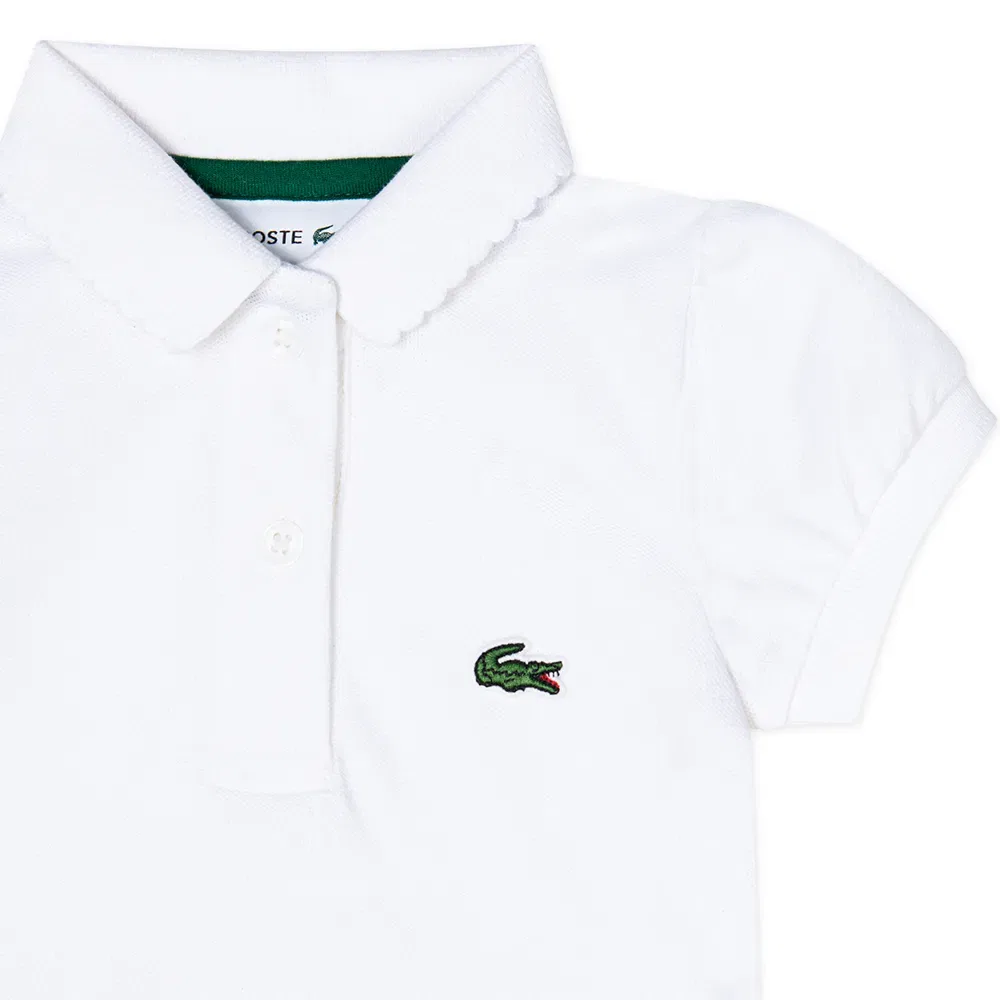 Детское боди для девочек с коротким рукавом Lacoste, White — фото 3
