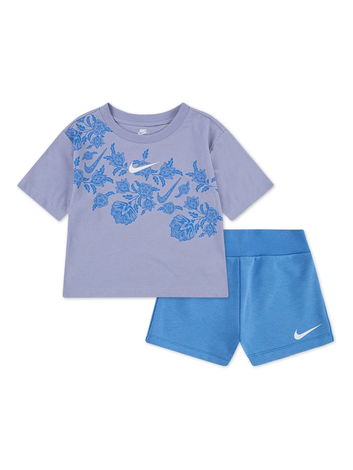 Комплект из футболки и шорт, с кружевным принтом Nike, синий