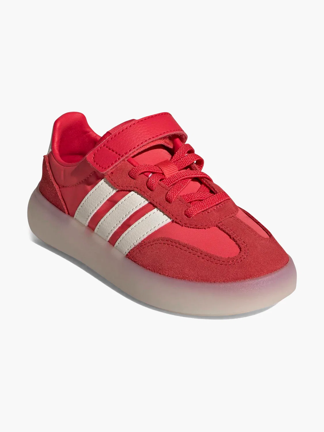 Кроссовки для мальчиков с эластичной шнуровкой и липучкой Adidas, красный — фото 2