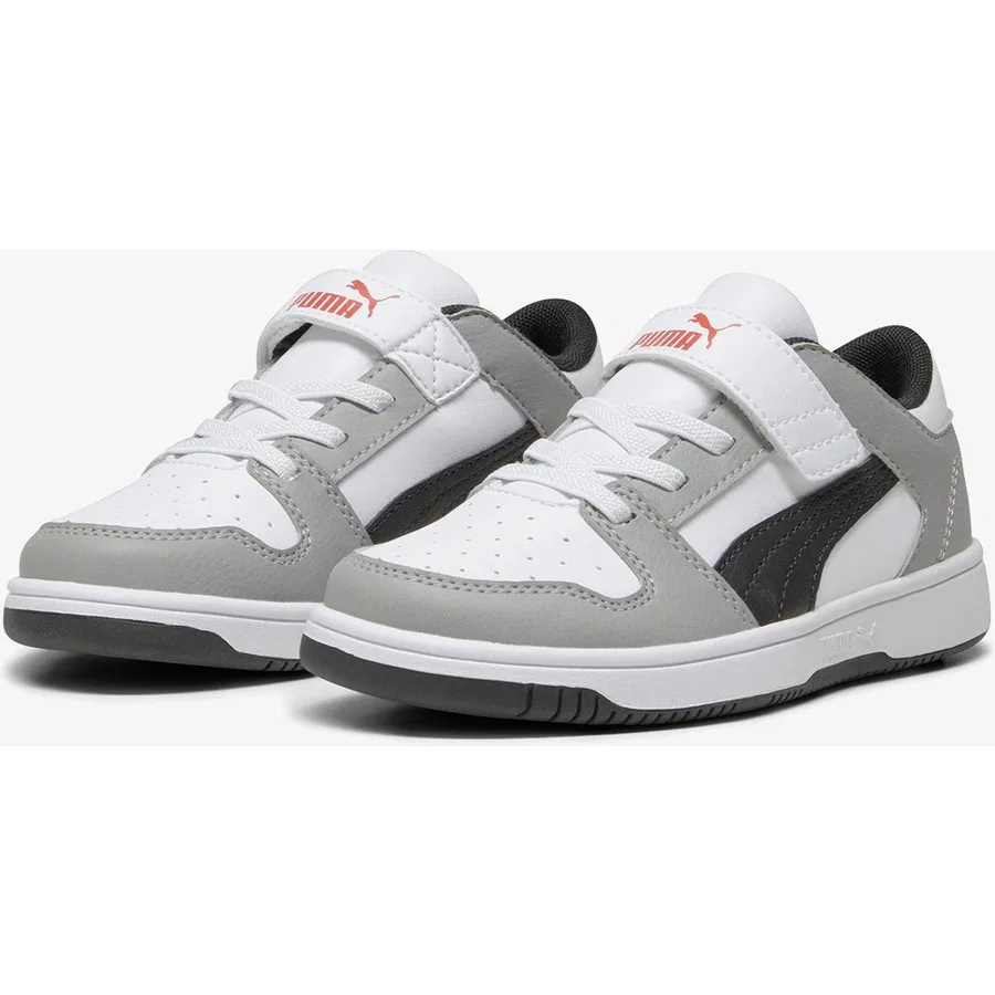 Детские кроссовки с синтетическим верхом Rebound Layup Low Puma, Серый — фото 3