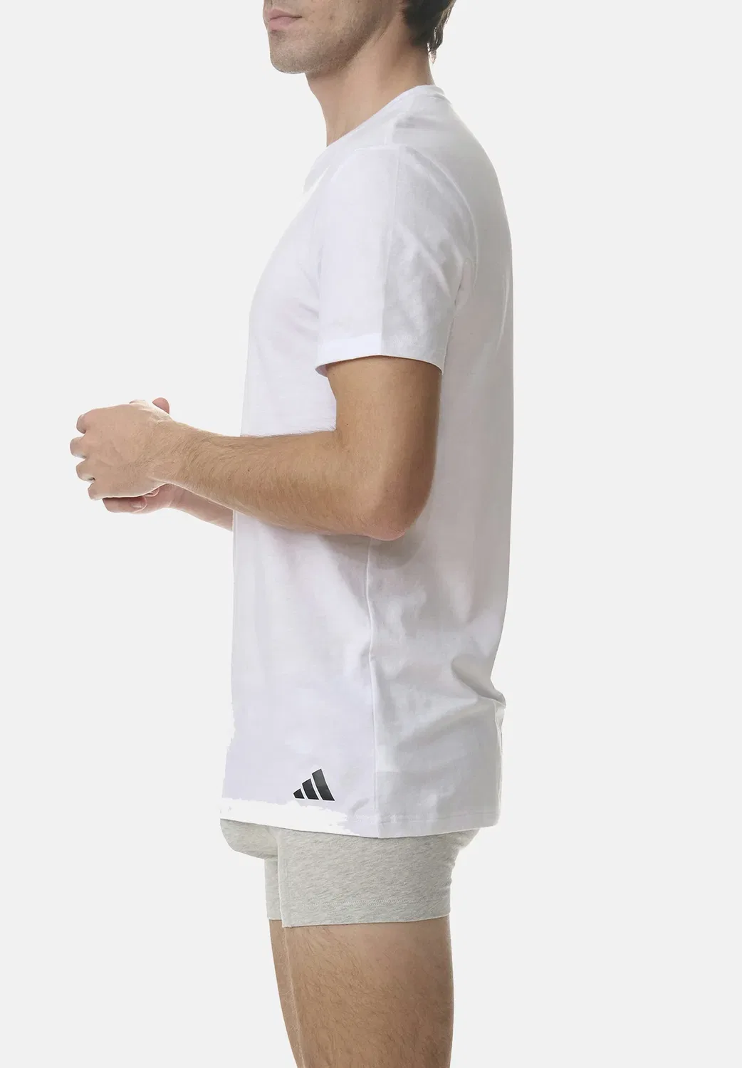 Пакет Rund Ausschnitt 12er с круглым вырезом - майка Adidas Performance, White — фото 4