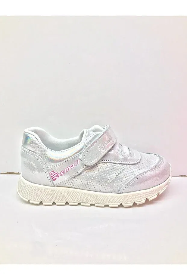Детские кожаные ортопедические спортивные туфли для девочек Sibel Bebe, Silver