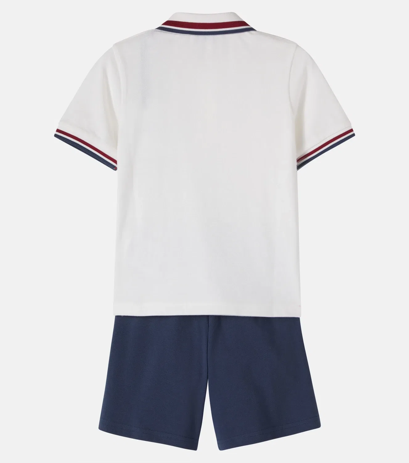 Комплект из хлопкового поло и шорт Moncler Enfant, белый — фото 3