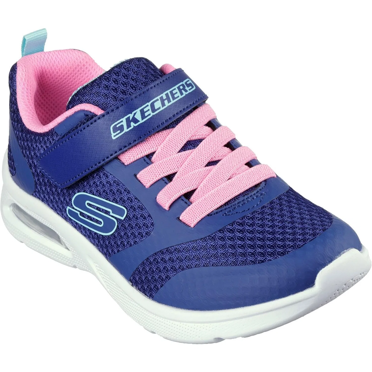 Детские кроссовки для девочек с принтом Microspec Max Skechers, Navy Pink — фото 2