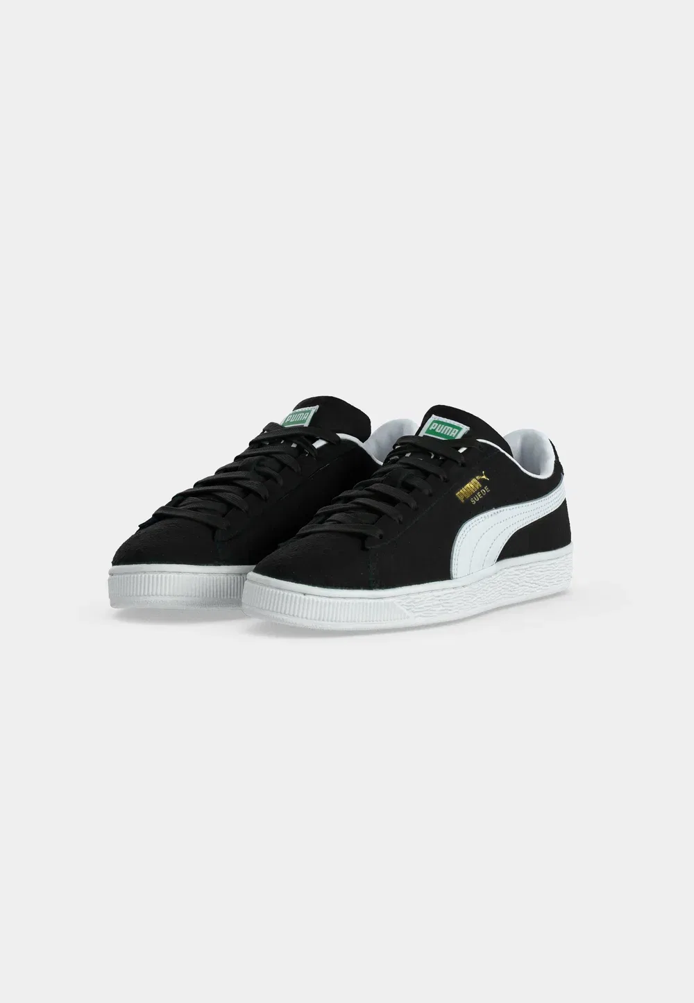 Классические замшевые кроссовки для младших школьников Puma, Black/White — фото 3