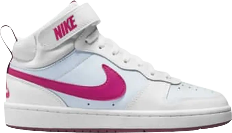 Кроссовки Nike Court Borough Mid 2 GS 'White Sangria Pink Prime', белый — фото 2