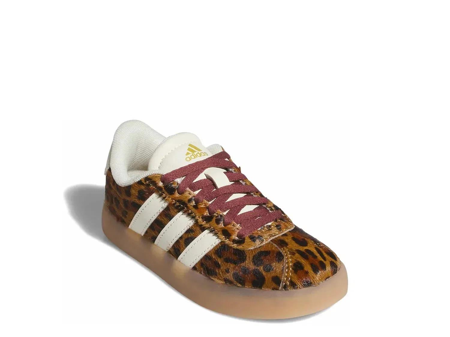 Кроссовки VL Court 3.0 для девочек, adidas, Light Brown Leopard Print
