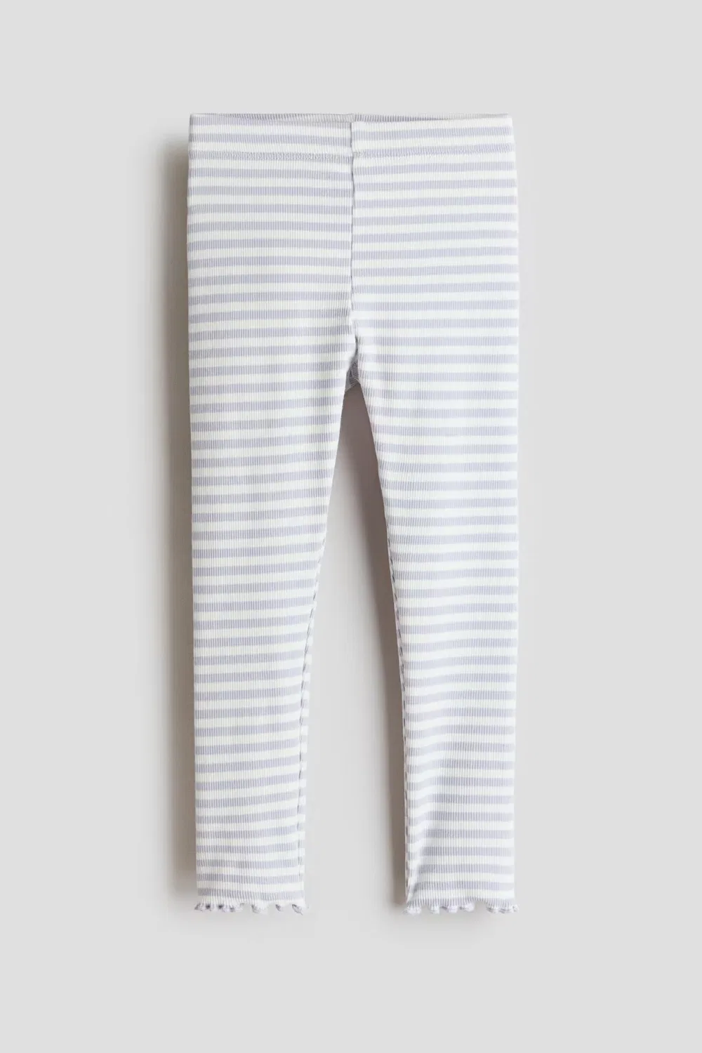 Леггинсы из ребристого хлопка H&M, Blasslila/Gestreift