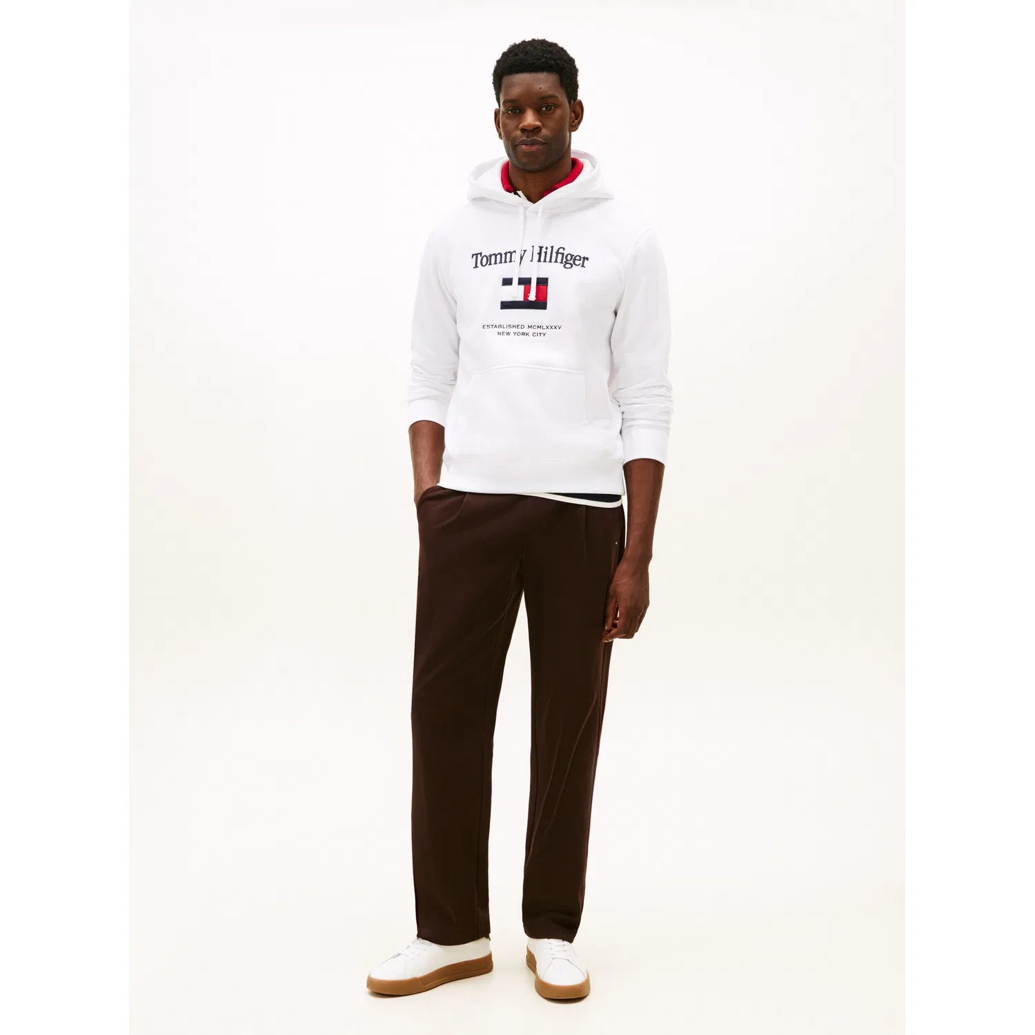 Мужской худи с вышивкой Tommy Hilfiger, White — фото 3