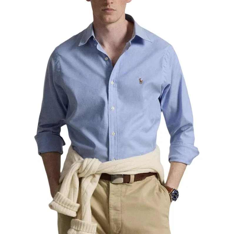 Мужская рубашка с воротником и длинным рукавом Polo Ralph Lauren, Blue
