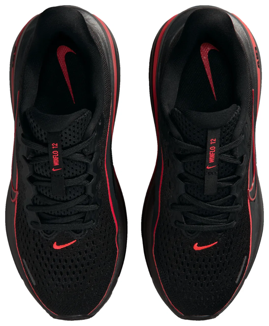 Детские кроссовки для бега с сетчатым верхом Nike Air Winflo 12, Black/Black/Red Orbit — фото 4