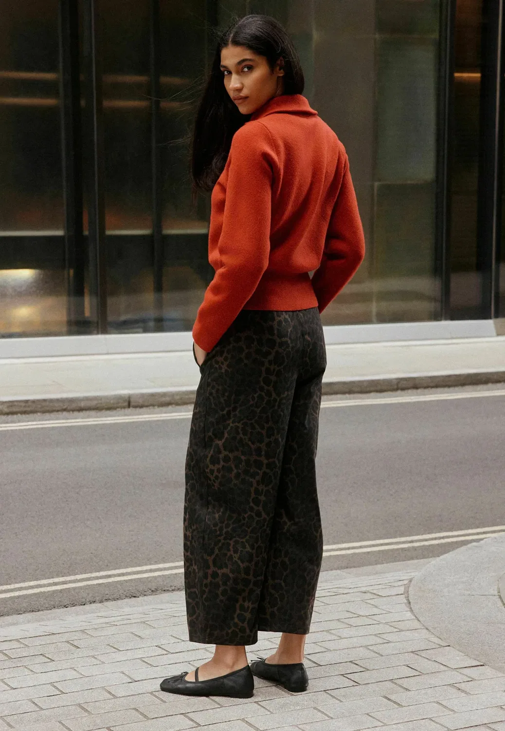 Брюки-Джерси с широкими штанинами, прямого кроя Next, Leopard Print — фото 3