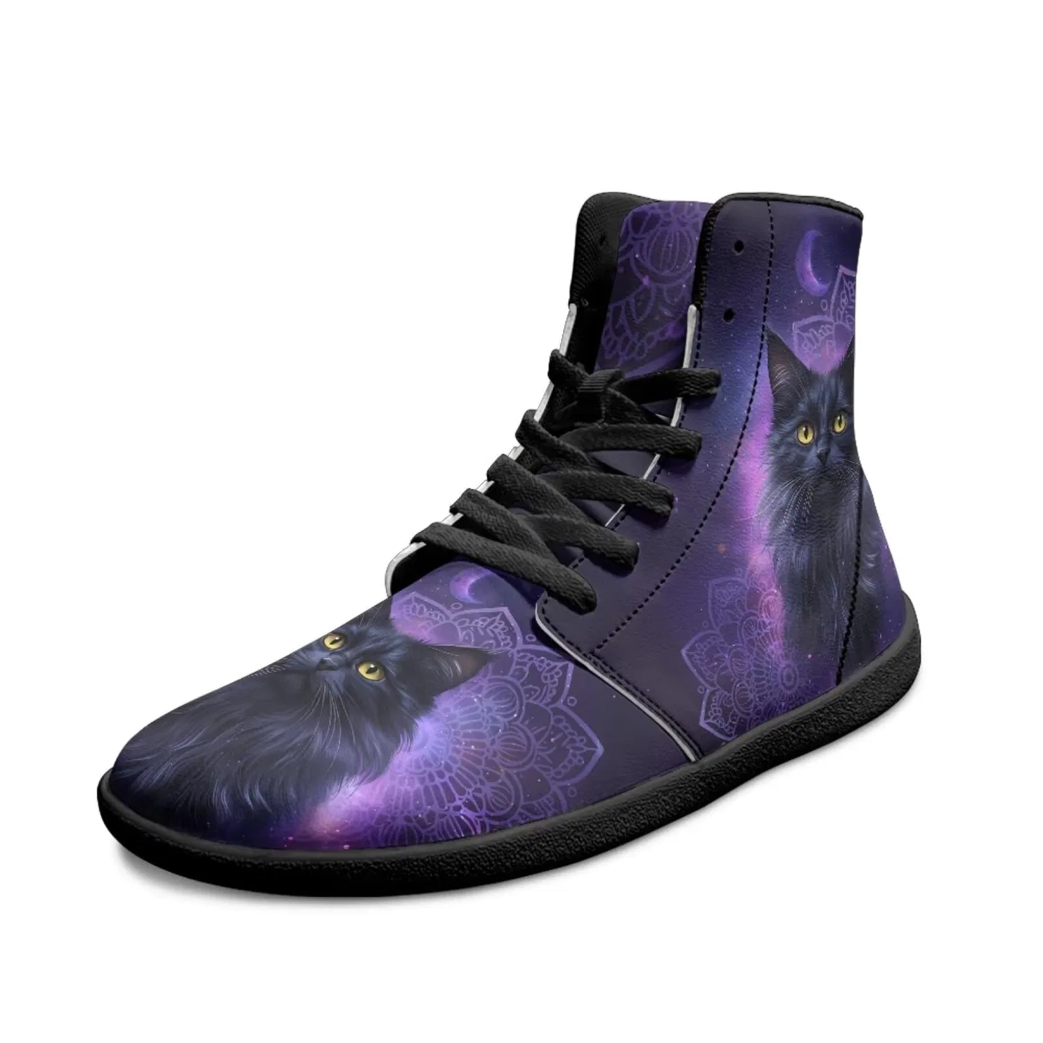 Детские кроссовки без каблука с широким носком Binienty Xzc10b, Mandala Gatto Nero Galassia