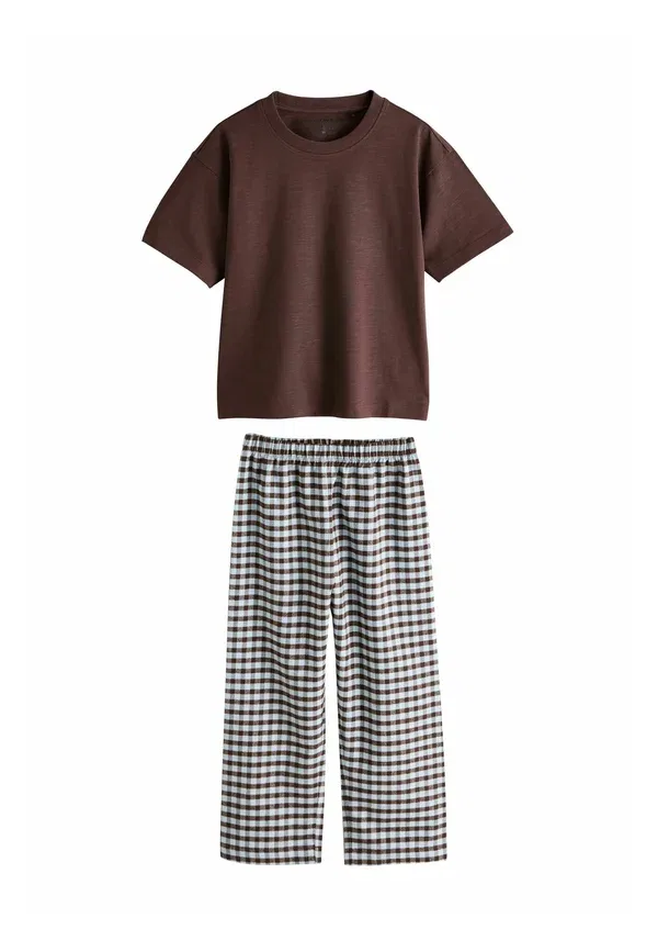 Комплект пижамы, хлопок, 2 Pack Set Next, brown, check, коричневый — фото 3