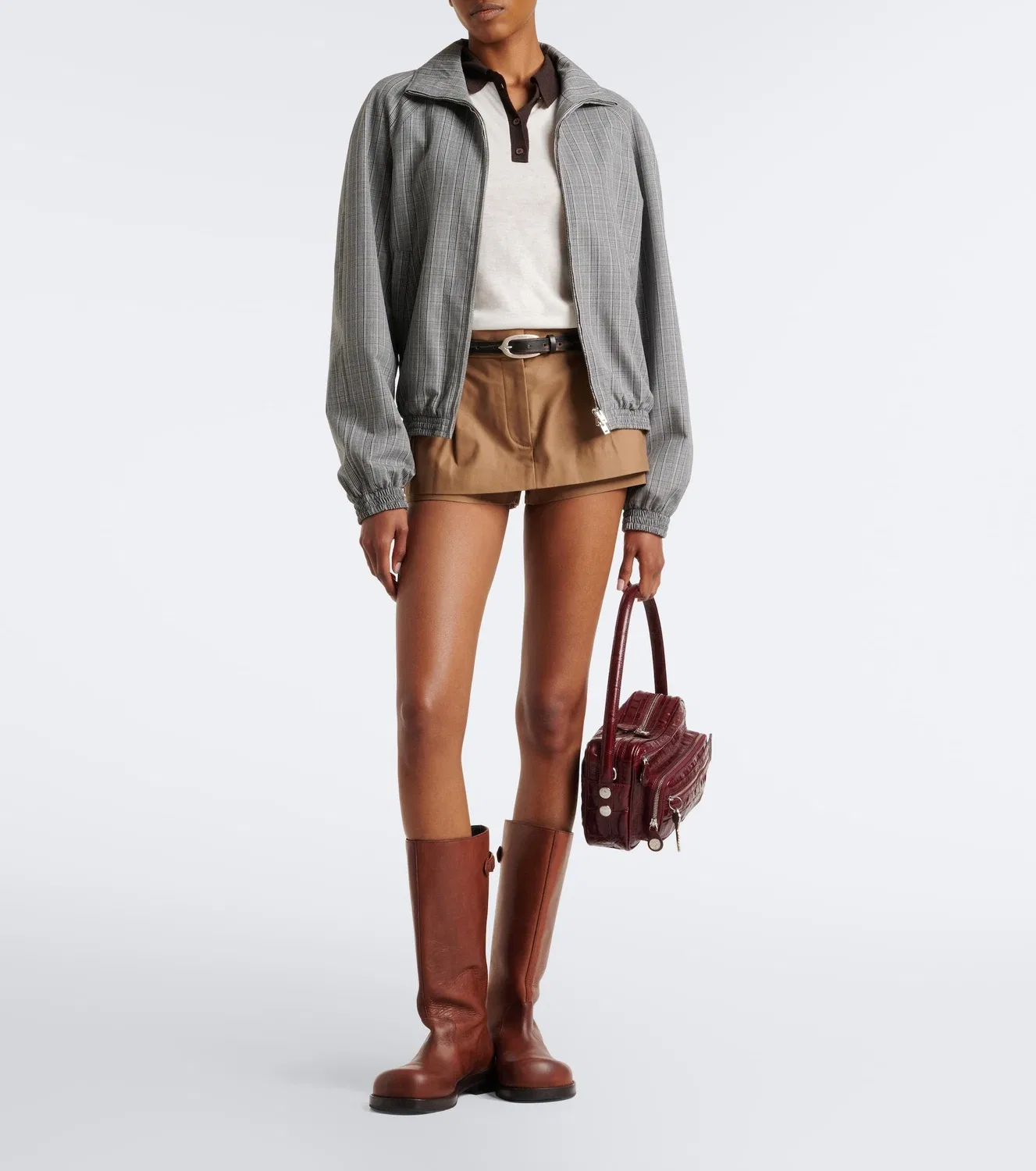 Хлопковая юбка-шорты Acne Studios, бежевый — фото 2