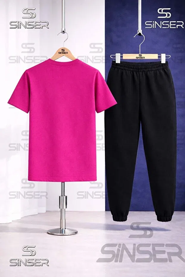 Детский спортивный костюм для мальчиков с принтом Ss Sinser, Pink - Black — фото 2