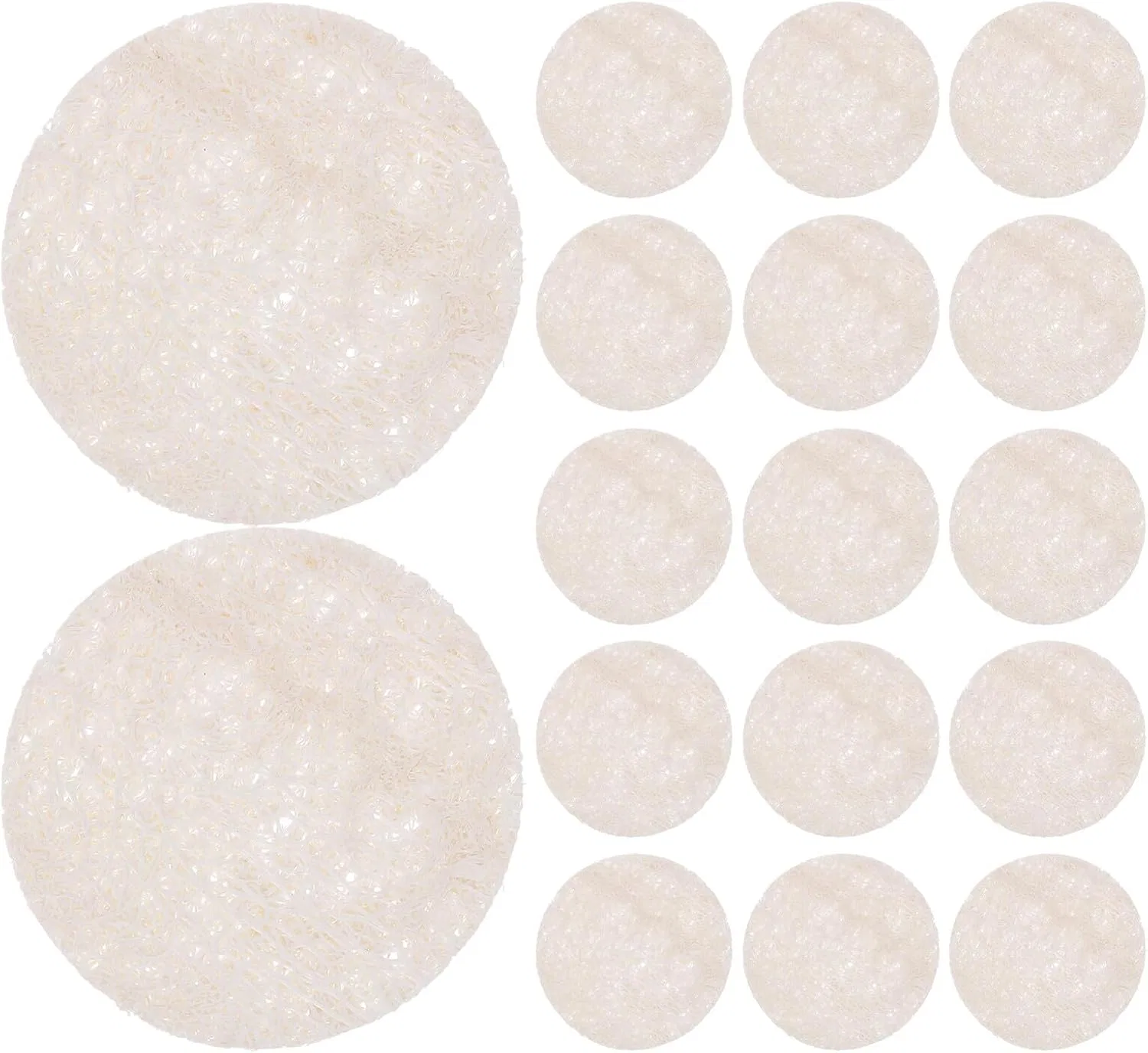 Спонжи для лица люффа, 30 шт, VILLFUL, Beige