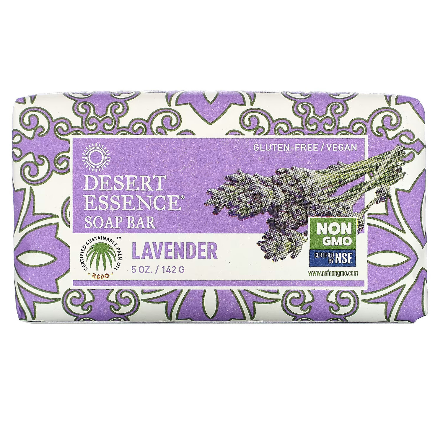 

Desert Essence, Мыло с лавандой, 5 унций (142 г)