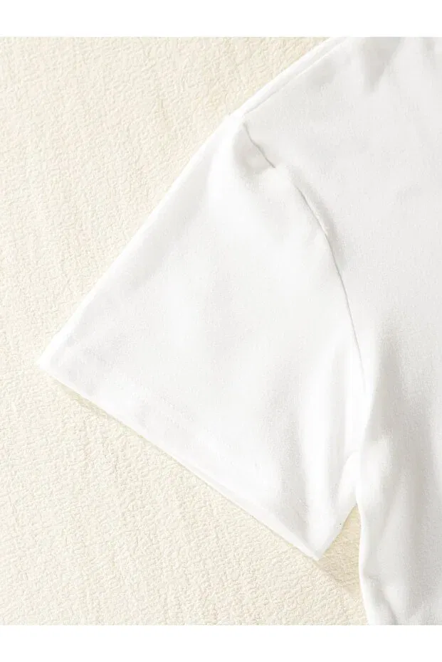 Детская футболка для девочек с принтом Basic Let'S Wear, White — фото 3