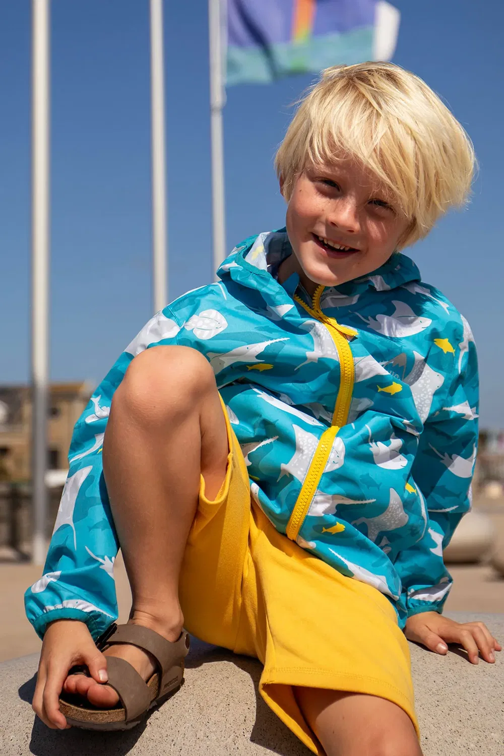 Детская куртка Rain or Shine Frugi, Blue — фото 2
