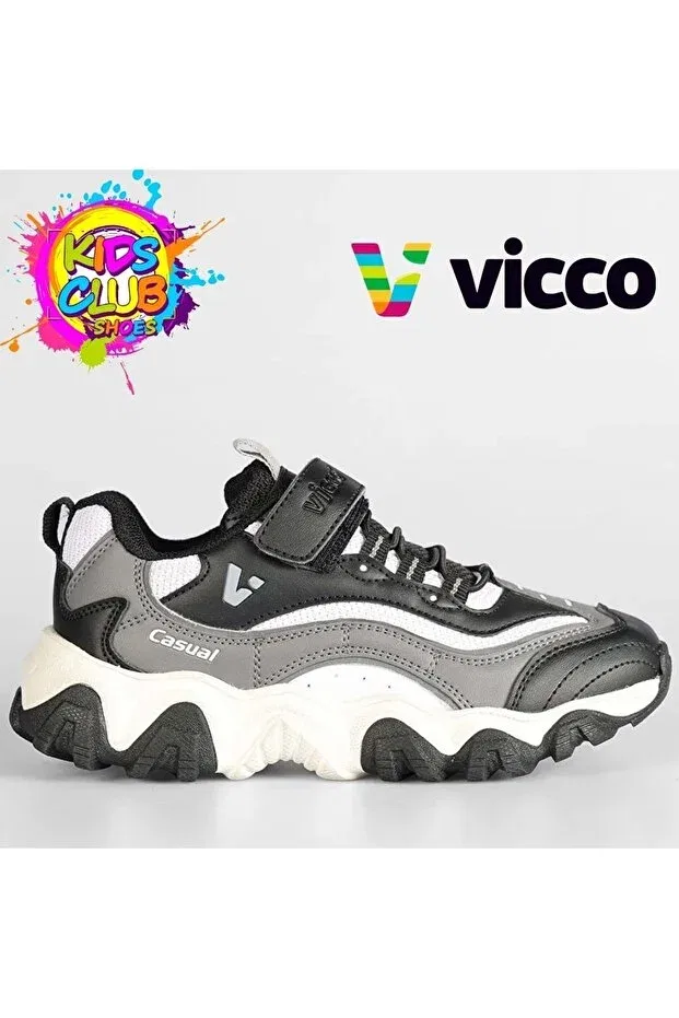 Детские кроссовки для девочек на липучках Vicco, Black/Black