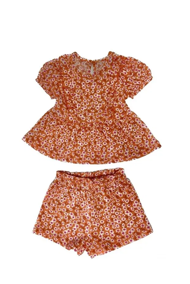 Детский комплект для девочек с коротким рукавом Kübra Tekstil, Orange