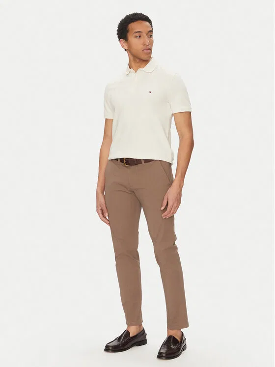 Поло regular fit Vertical Tommy Hilfiger, желтый — фото 2
