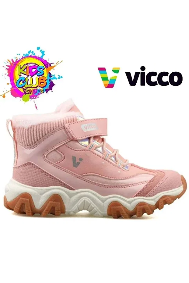 Детские ботинки для девочек ортопедические с липучкой Vicco, Powder