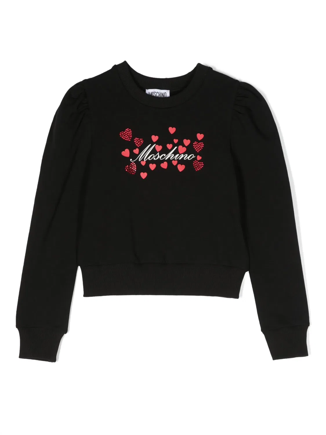 Свитшот с логотипом из хлопкового микса Boutique Moschino, черный
