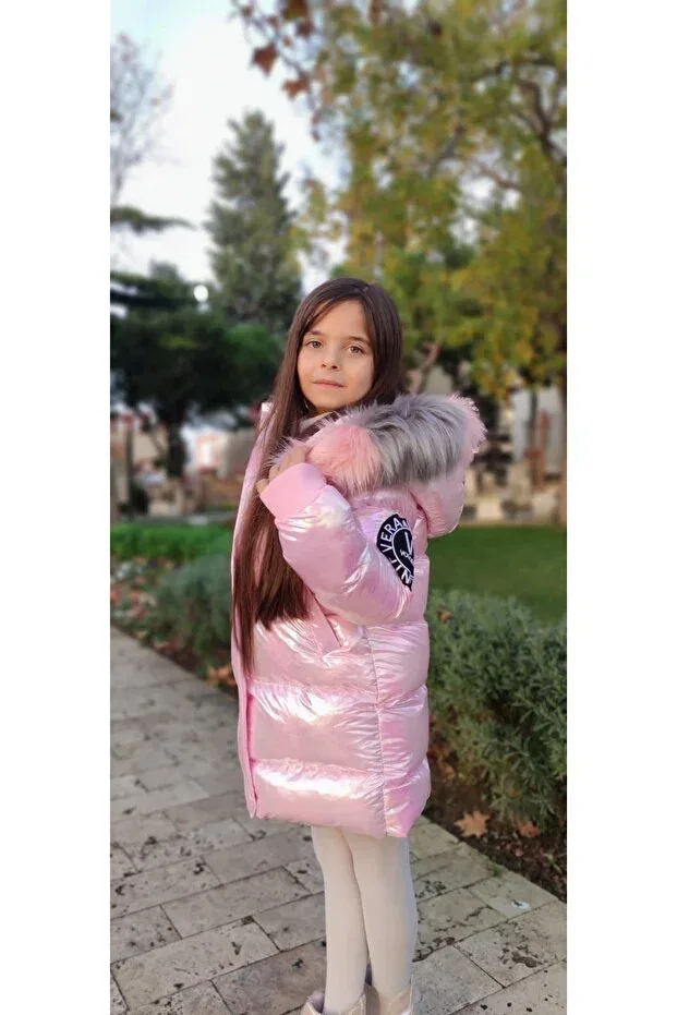 Детское пальто для девочек с длинным рукавом Minigimin Dolabı, Pink
