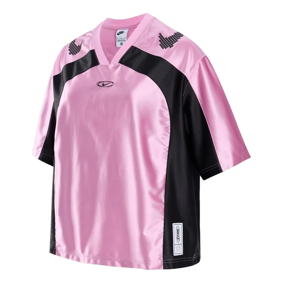 Женская футболка Street GFX Top Asia Sizing 'Pink Black' Nike, Pink/Black