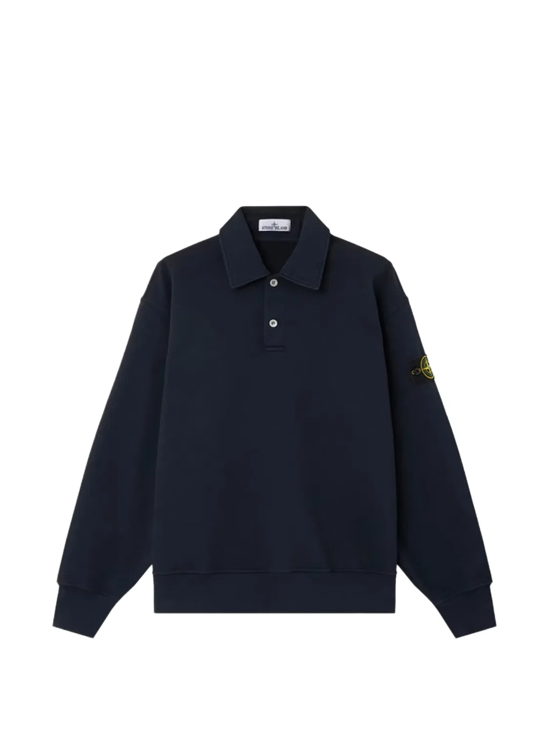 Поло с длинными рукавами синее Stone Island, синий