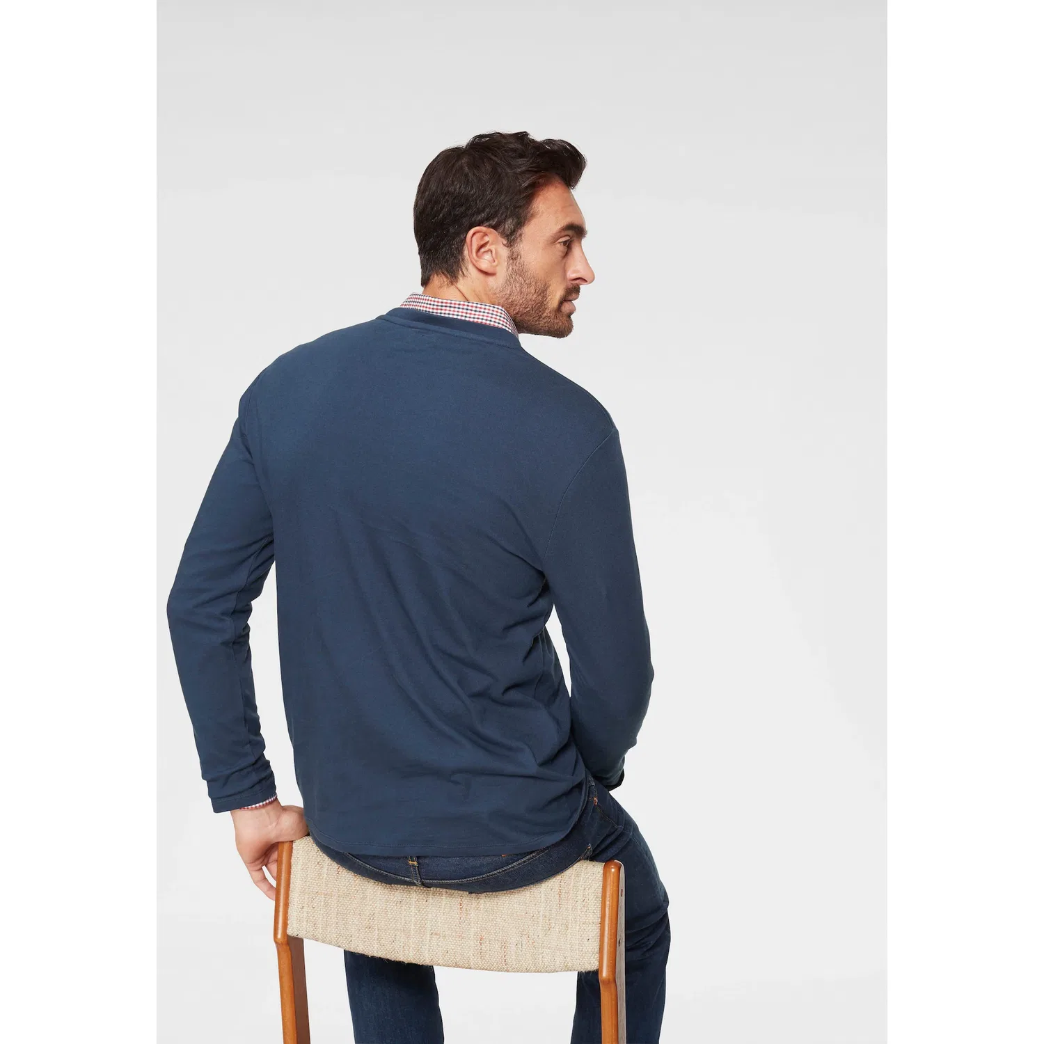 Мужской длинный лонгслив с логотипом Levi's, Navy — фото 2