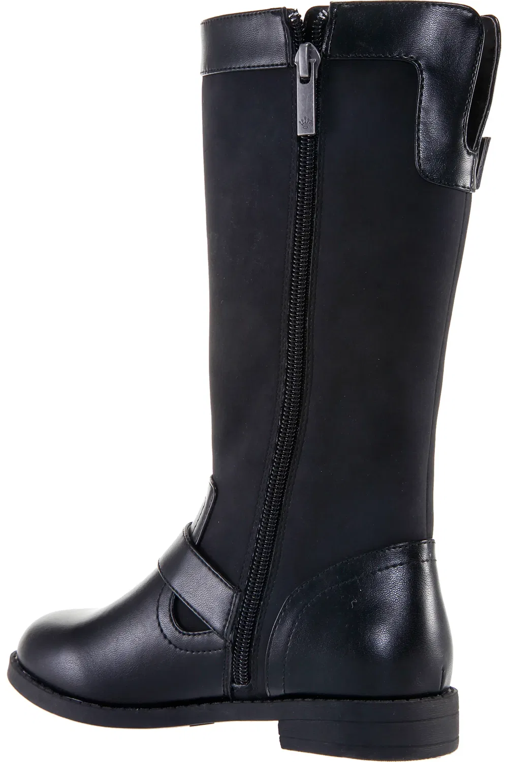 Детские ботинки riding boots с декоративными пряжками Tanjela Nina, Black Suede Smooth — фото 2