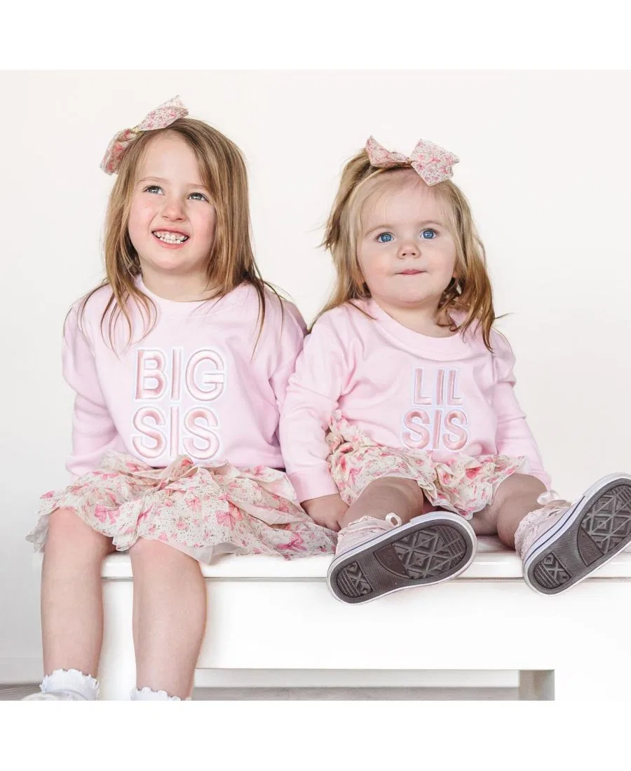 Боди-комбинезон с длинным рукавом, с вышивкой Lil Sis Sweet Wink, Ballet Pink — фото 4