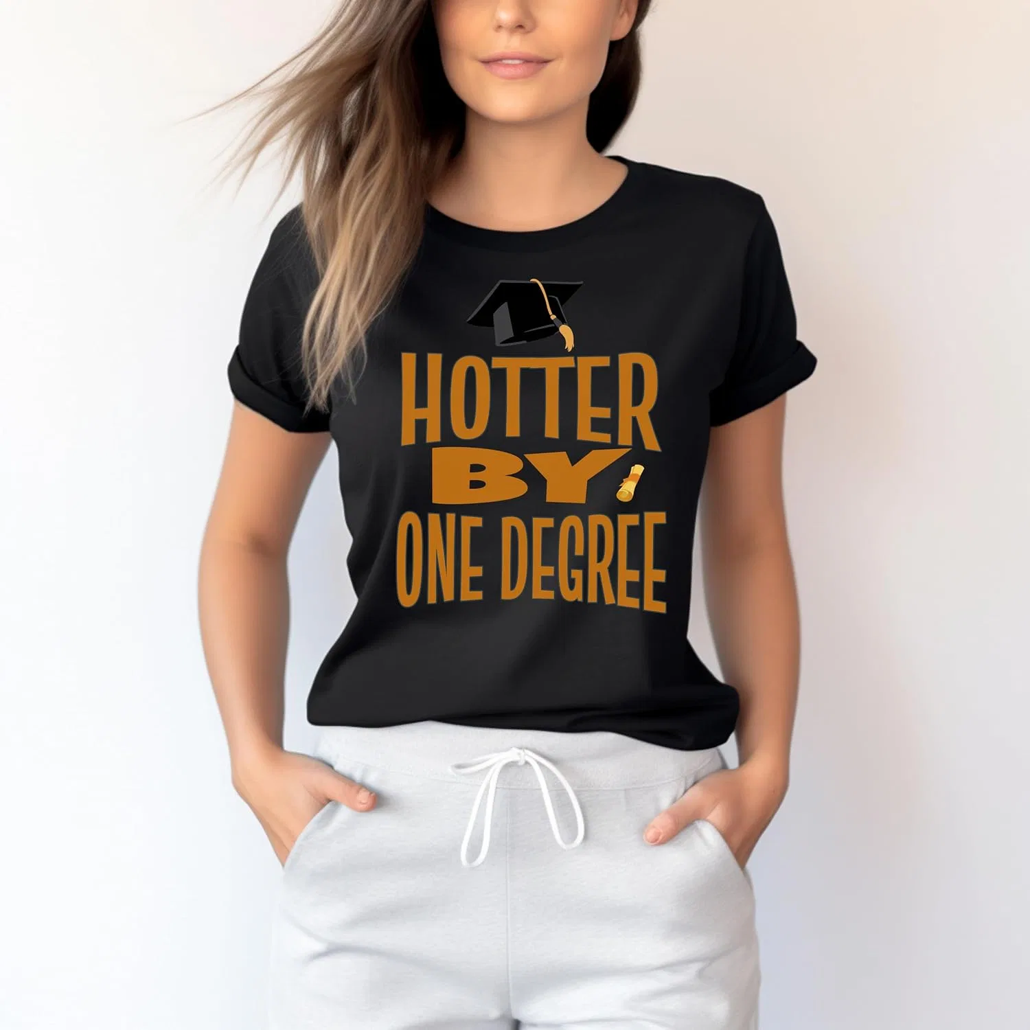 Мужская хлопковая футболка с принтом Class of 2024 3001, Black — фото 2