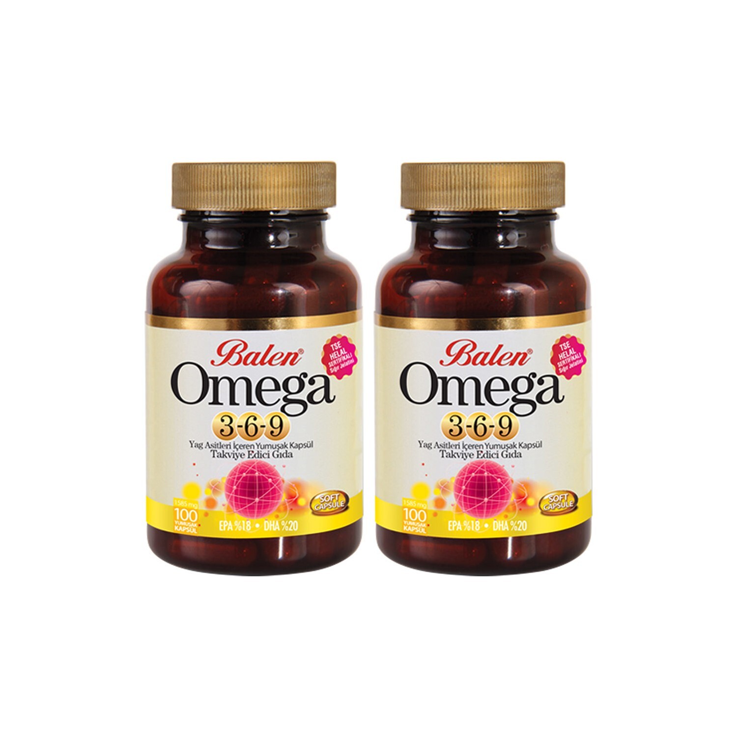 

Рыбий жир Balen Omega 3-6-9, 100 капсул, 2 штуки