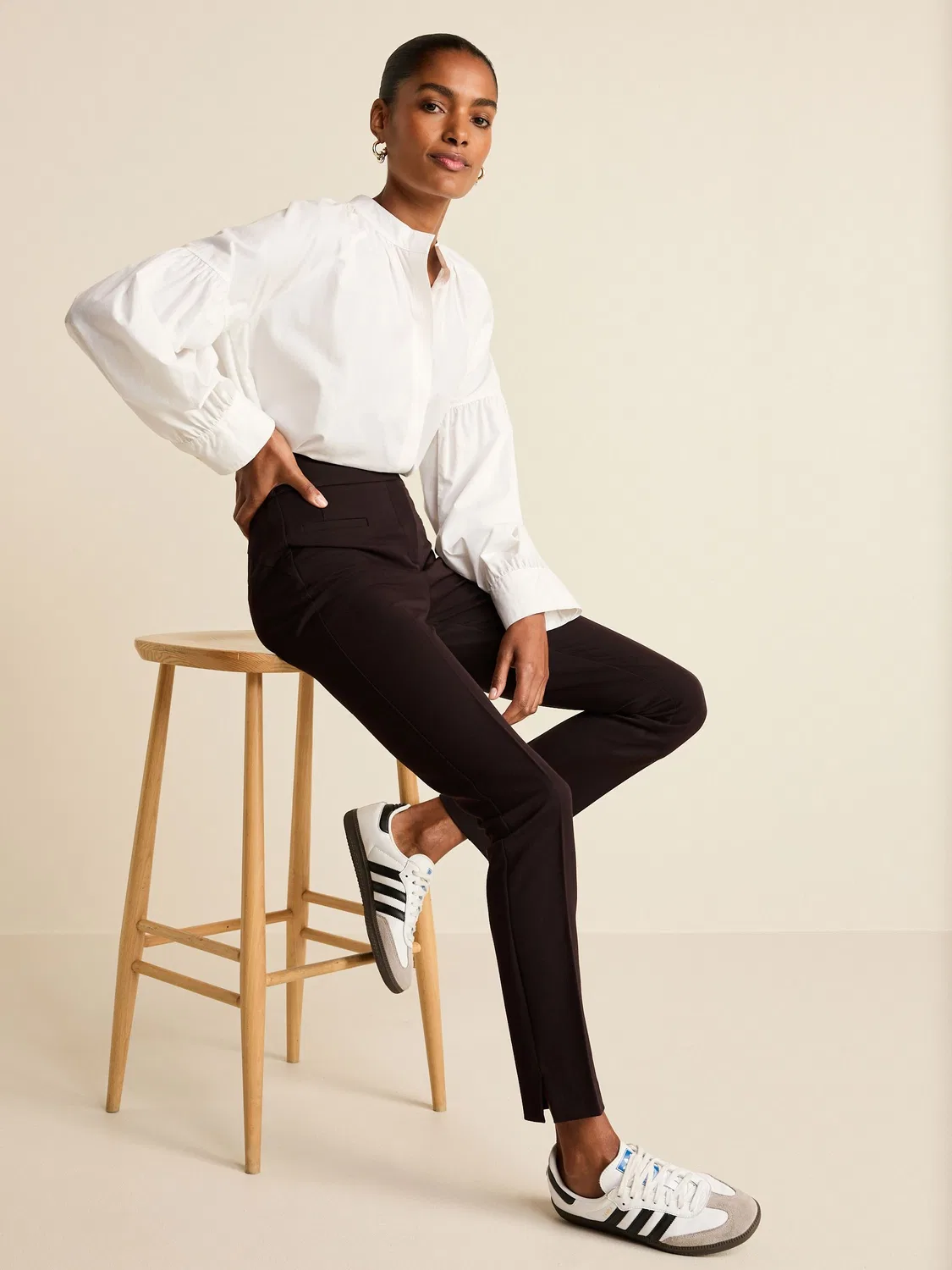 Брюки зауженные, модель Tailored Trousers Next, черный — фото 2