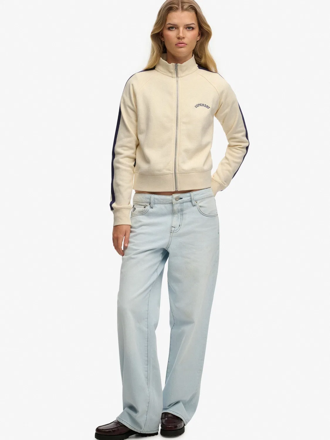 Толстовка на молнии Superdry Essential Logo, белый — фото 2