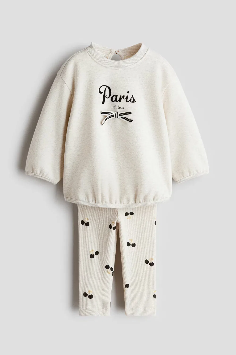 Комплект из двух предметов: толстовка и леггинсы H&M, Hellbeige/Paris